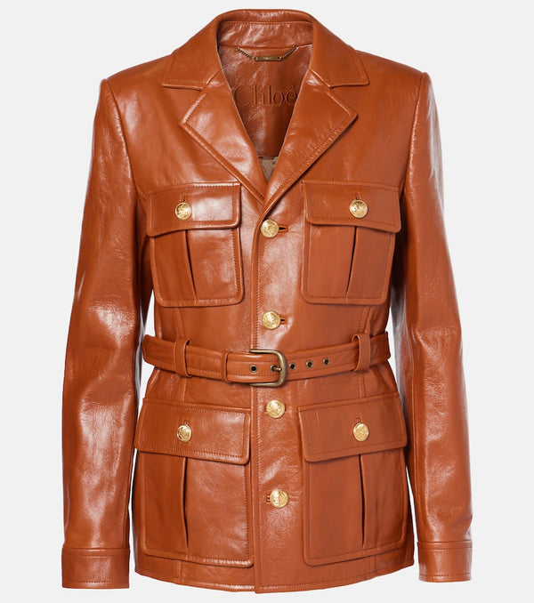 Chloé Belted leather jacket