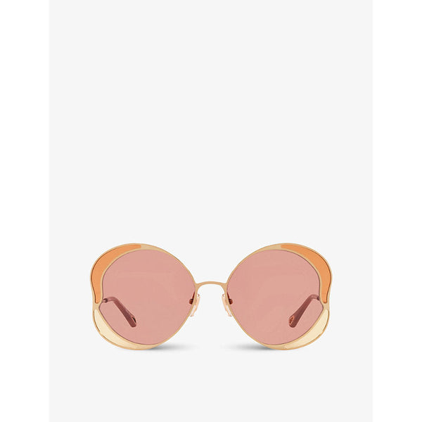 Chloe CH0024S Gemma metal and acetate butterfly-frame sunglasses | LYBSTORE