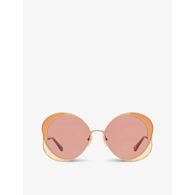 Chloe CH0024S Gemma metal and acetate butterfly-frame sunglasses | LYBSTORE