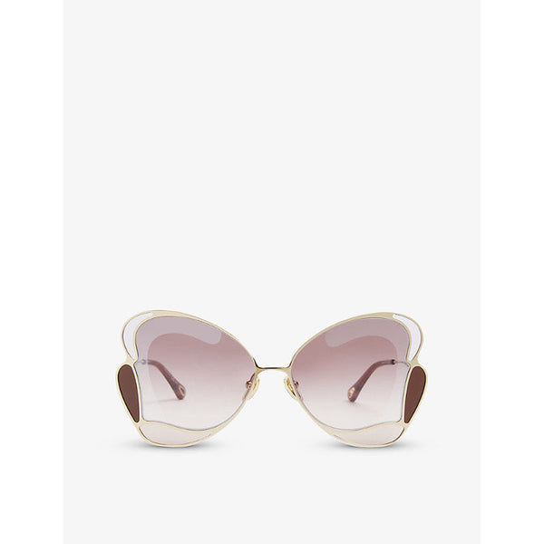 Womens Chloe CH0048S Gemma butterfly-frame metal sunglasses