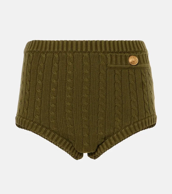 Chloé Cable-knit cotton-blend shorts | LYBSTORE