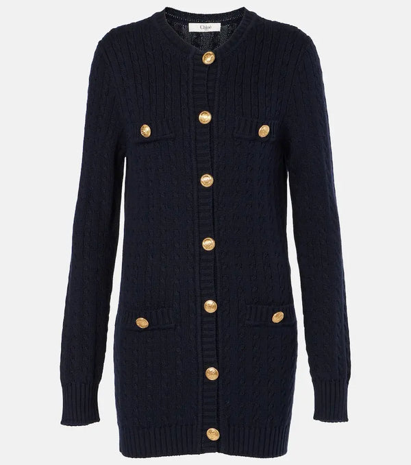 Chloé Cable-knit cotton cardigan | LYBSTORE