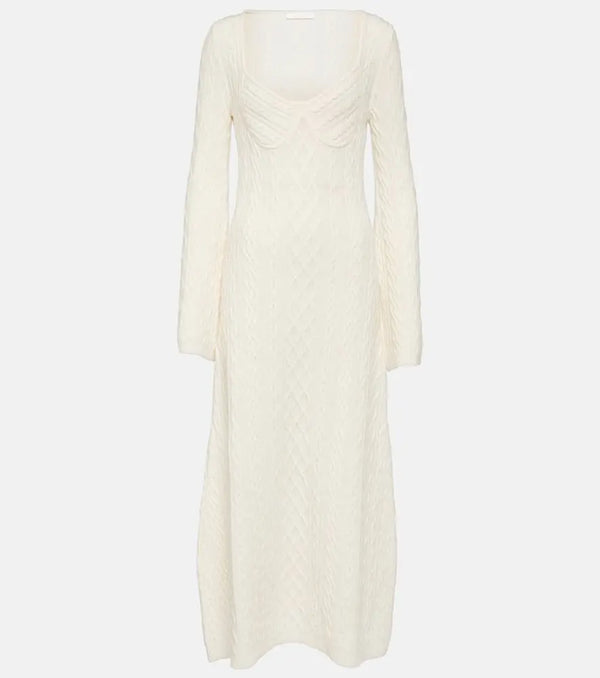 Chloé Cable-knit wool and cashmere midi dress | LYBSTORE