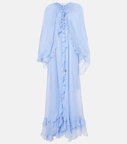 Chloé Caped ruffled silk muslin gown