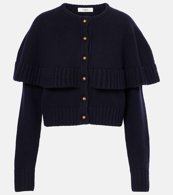 Chloé Caped wool and cashmere cardigan | LYBSTORE