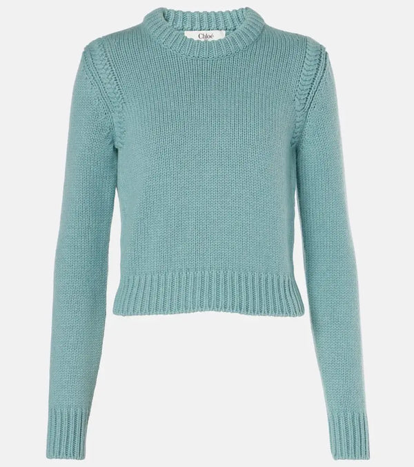 Chloé Cropped cashmere and cotton sweater