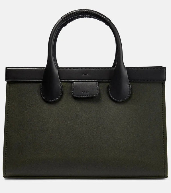 Chloé Edith Large leather-trimmed tote bag | LYBSTORE