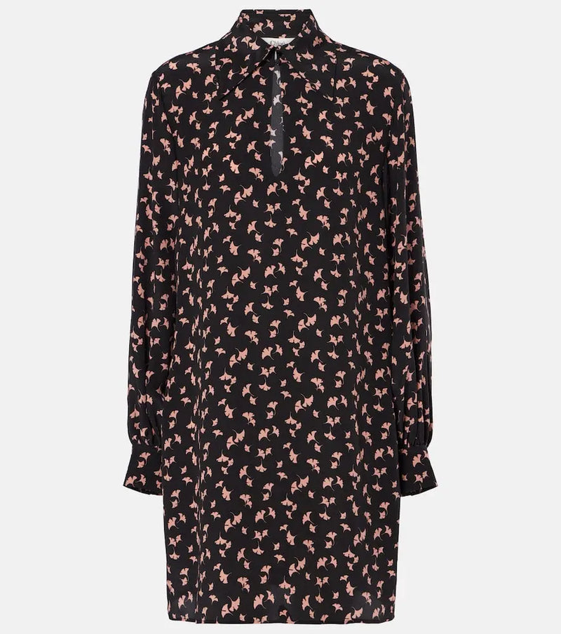 Chloé Floral silk chiffon minidress