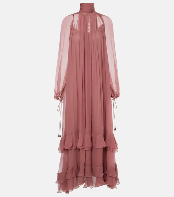 Chloé Gathered silk muslin gown