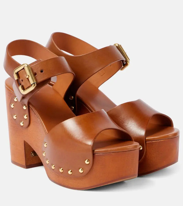 Chloé Jeannette 60 leather platform sandals | LYBSTORE