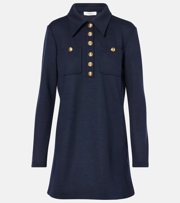 Chloé Knitted wool shirt dress