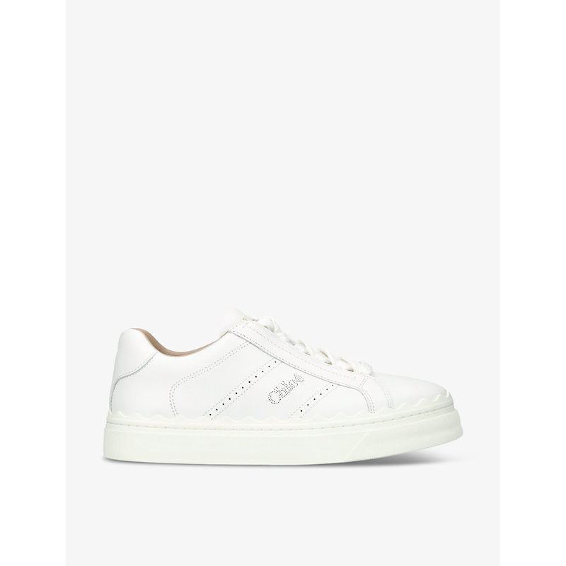 Chloe Lauren perforated leather low-top trainers | LYBSTORE