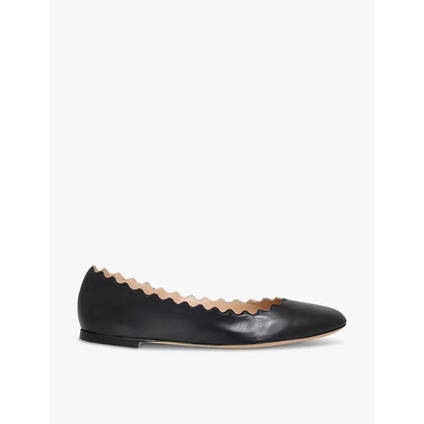 Chloe Lauren scalloped-edge leather pumps