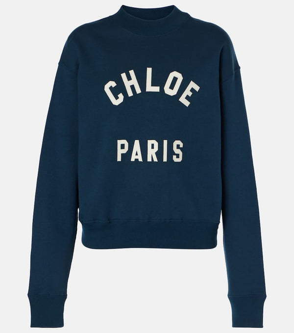 Chloé Logo cotton fleece sweatshirt | LYBSTORE