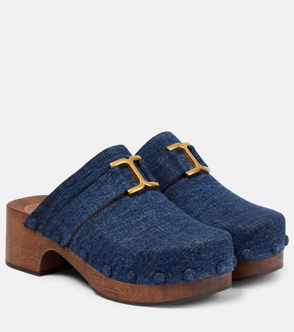 Chloé Marcie denim clogs | LYBSTORE