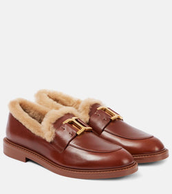 Chloé Marcie shearling-lined leather loafers