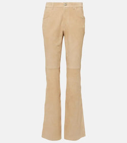 Chloé Mid-rise suede straight pants | LYBSTORE