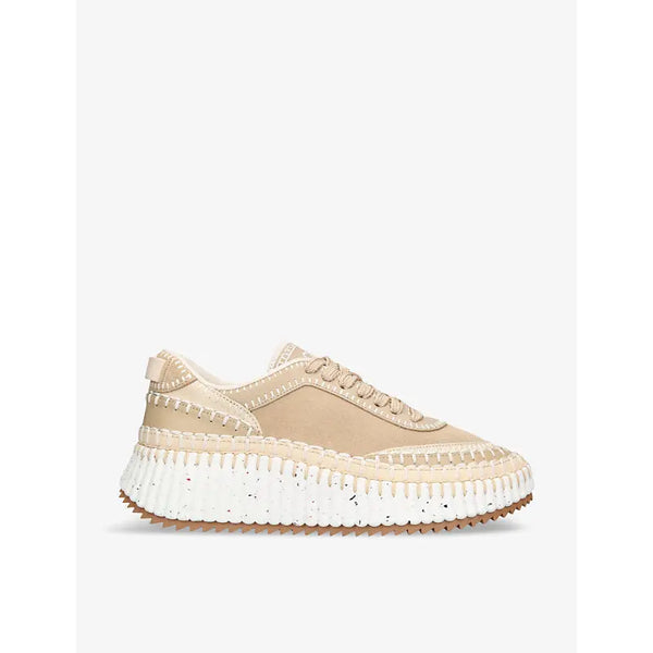 Chloe Nama Runner contrast hand-stich leather low-top trainers