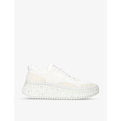 Mens Chloe Nama embroidered suede and recycled mesh trainers