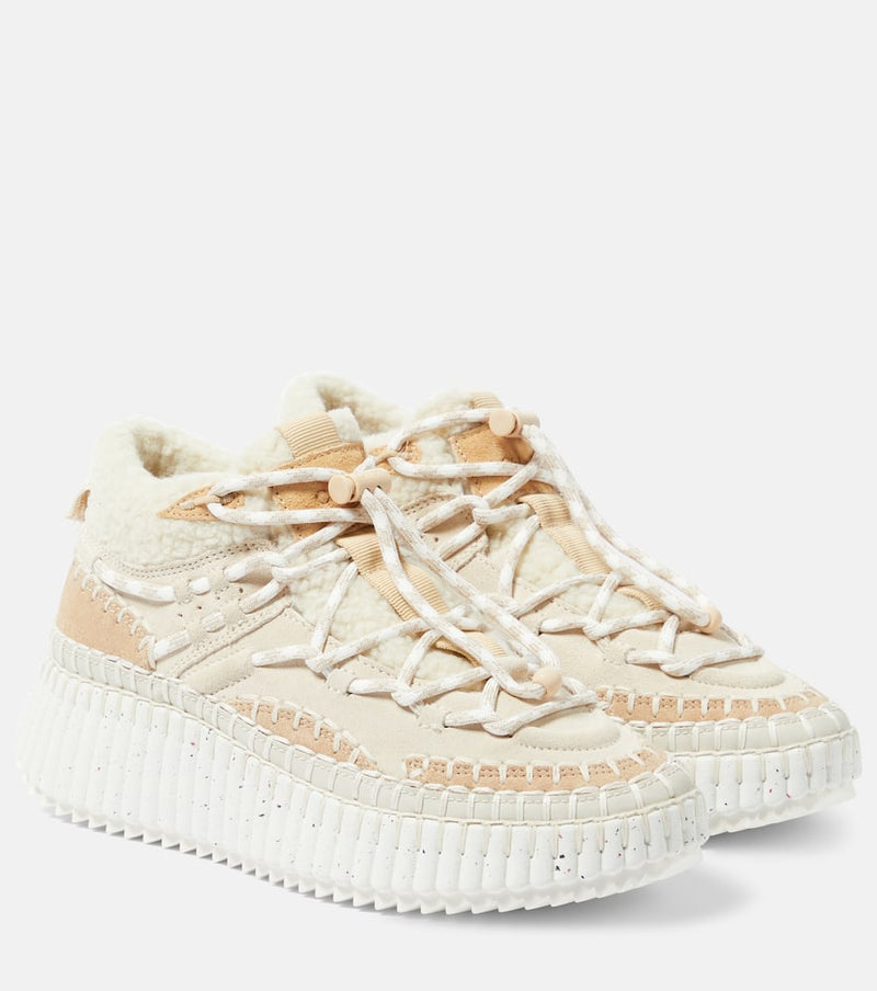 Chloé Nama shearling-lined high-top sneakers