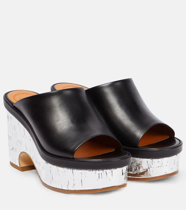 Chloé Oli leather platform mules | LYBSTORE