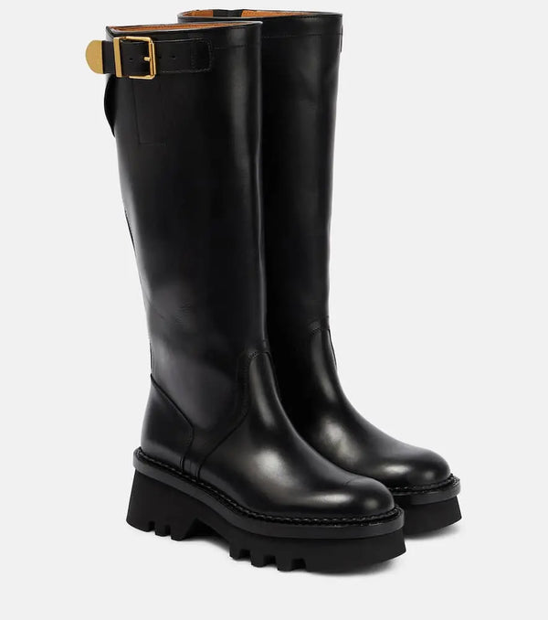 Chloé Owena leather knee-high boots | LYBSTORE