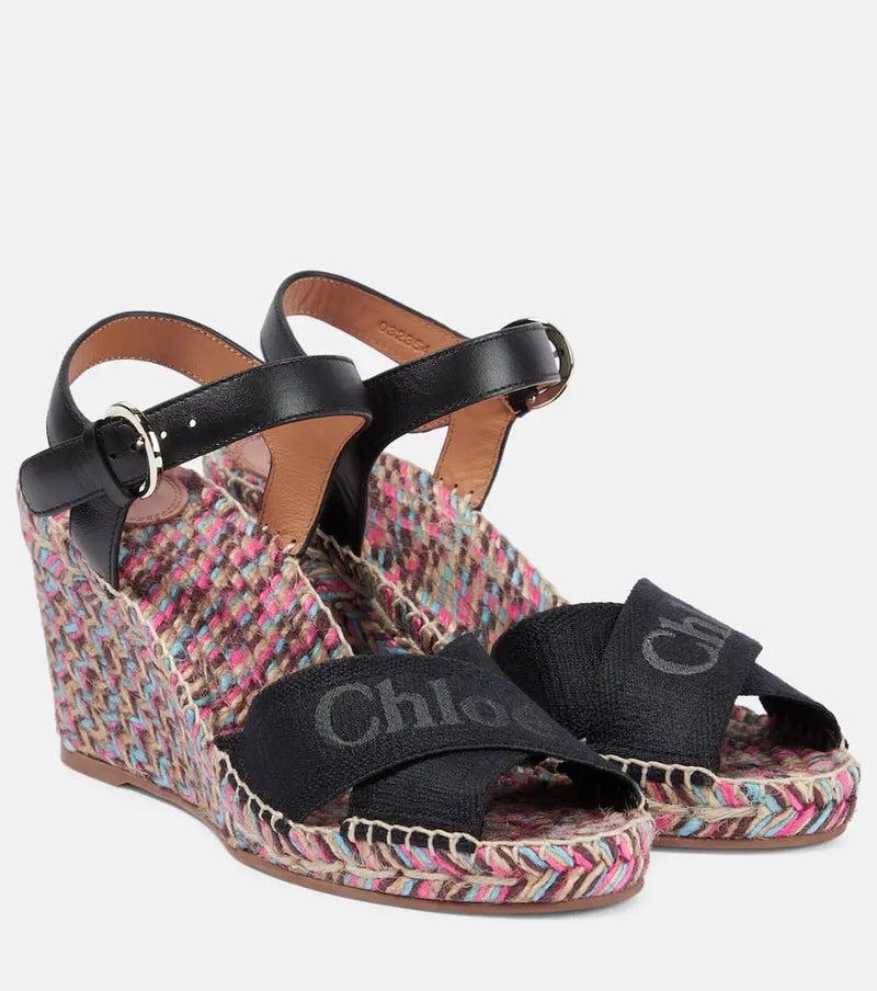 Chloé Piia leather espadrille wedges