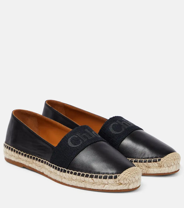 Chloé Piia logo leather espadrilles | LYBSTORE