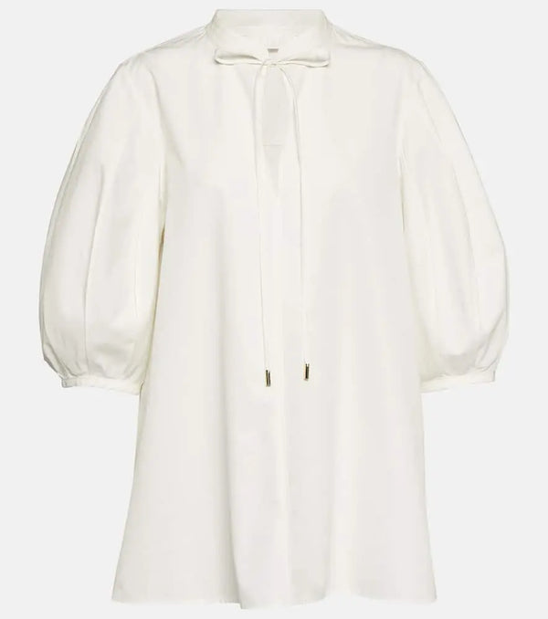 Chloé Puff-sleeve cotton blouse | LYBSTORE