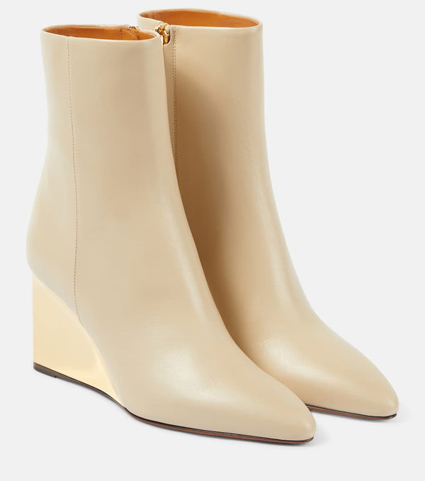 Chloé Rebecca leather wedge ankle boots | LYBSTORE