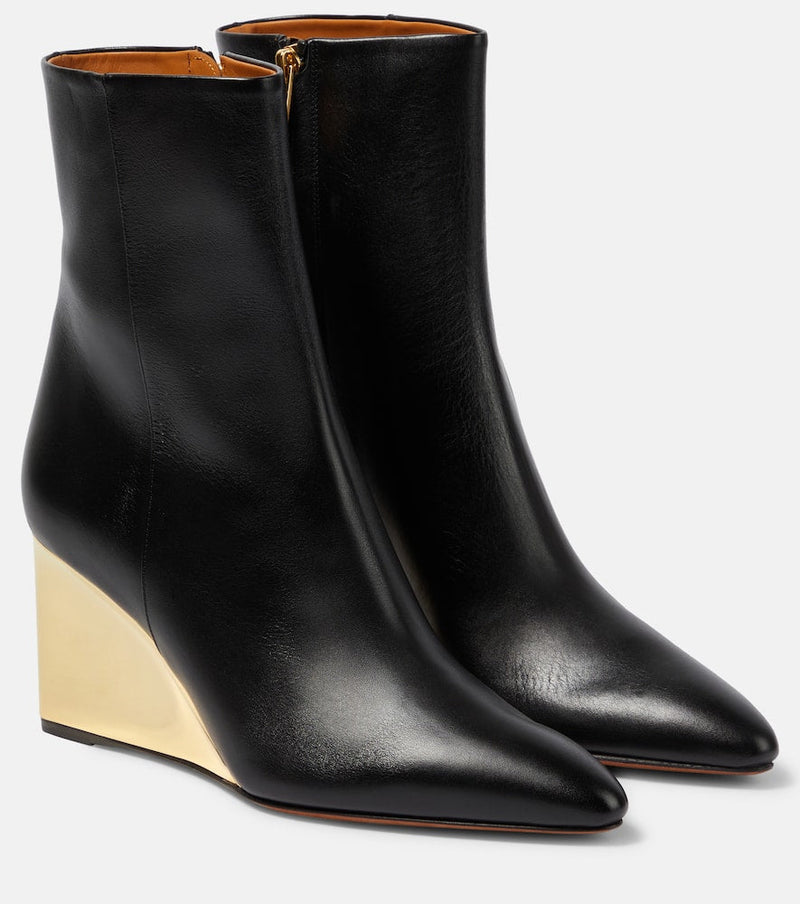 Chloé Rebecca leather wedge ankle boots