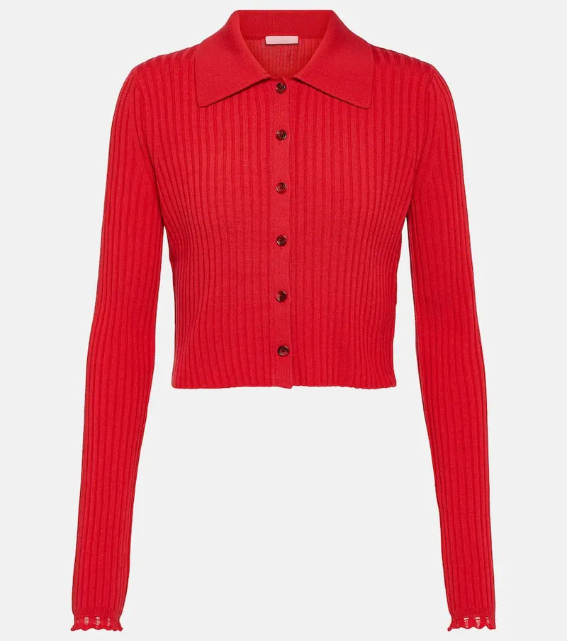 Chloé Rib-knit wool cardigan | LYBSTORE