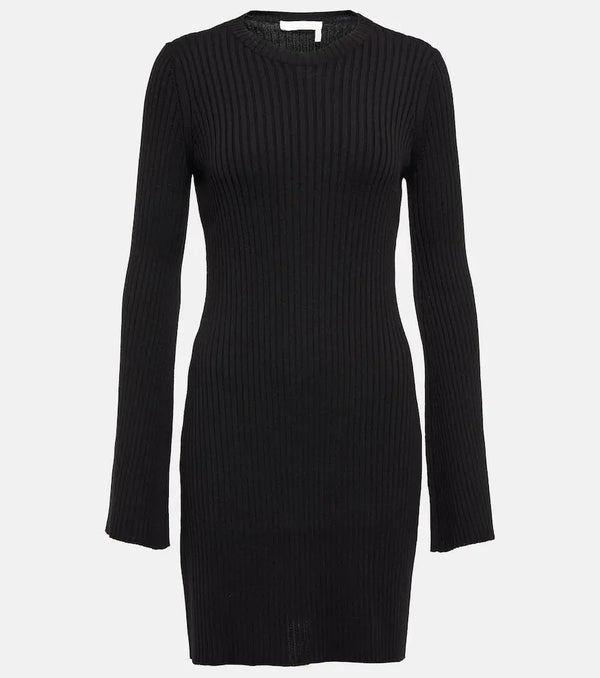 Chloé Ribbed-knit wool and cashmere dress