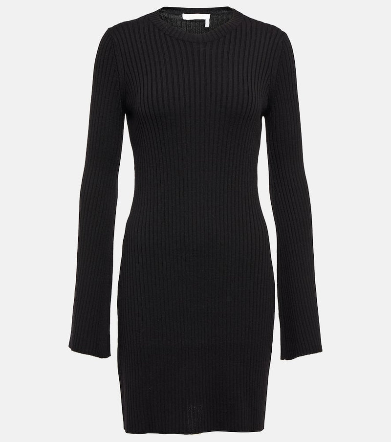 Chloé Ribbed-knit wool and cashmere dress