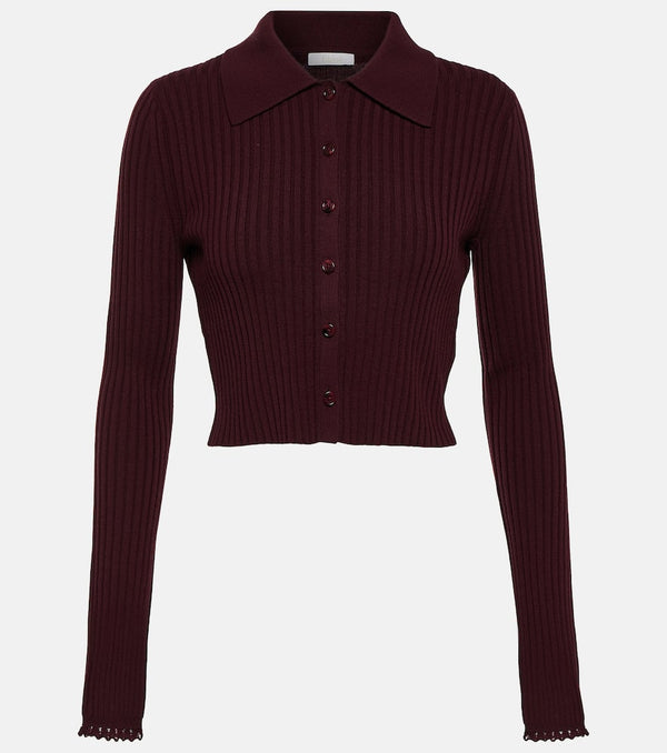 Chloé Ribbed-knit wool-blend cardigan | LYBSTORE