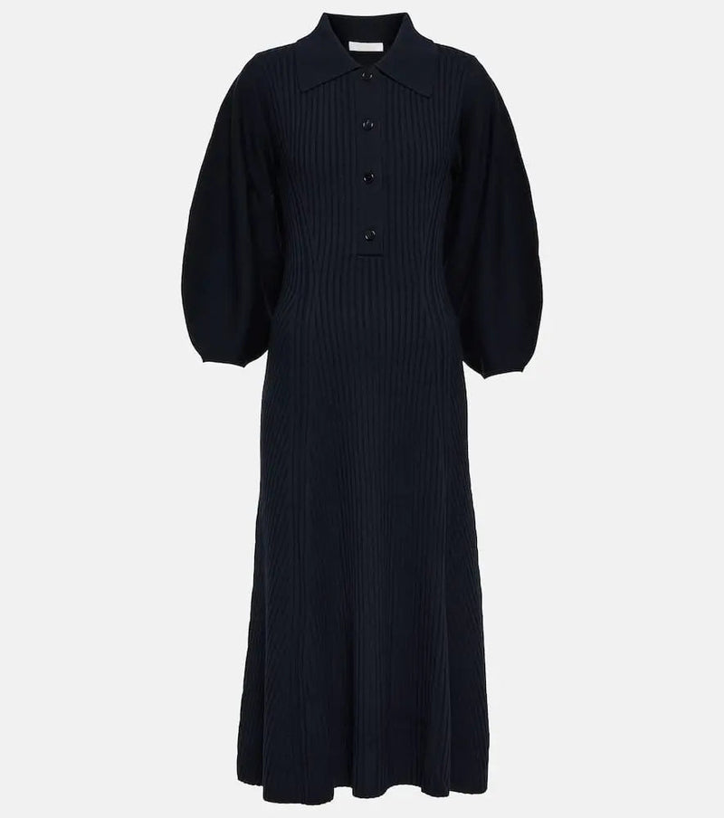 Chloé Ribbed-knit wool maxi dress