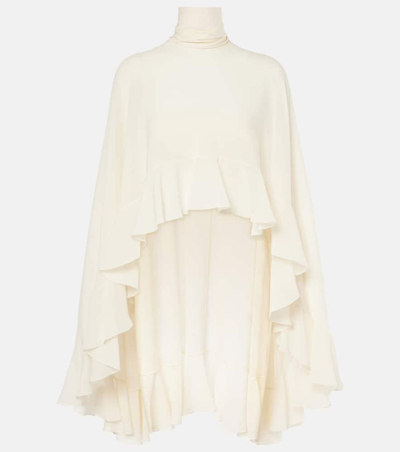 Chloé Ruffled caped silk blouse