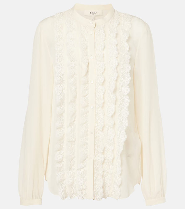 Chloé Ruffled silk georgette shirt | LYBSTORE