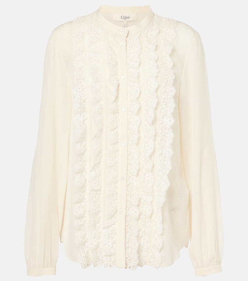 Chloé Ruffled silk georgette shirt