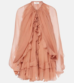 Chloé Ruffled silk muslin cape