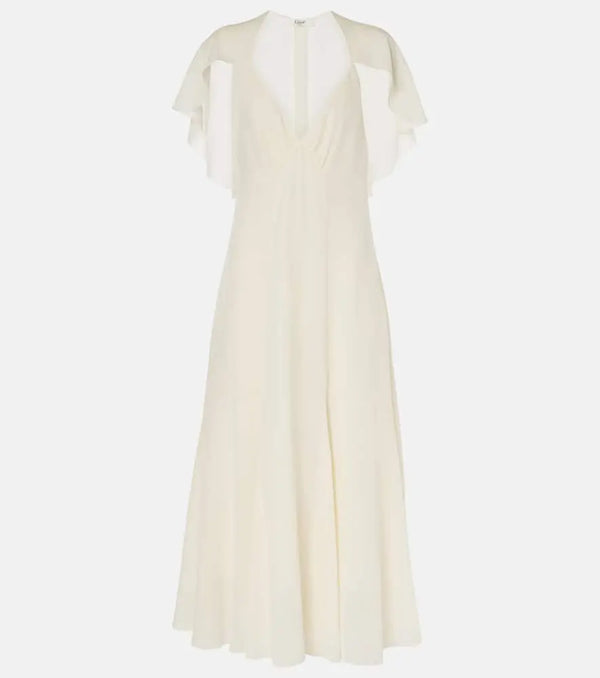 Chloé Silk chiffon midi dress | LYBSTORE