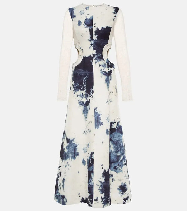 Chloé Tie-dye cutout midi dress | LYBSTORE