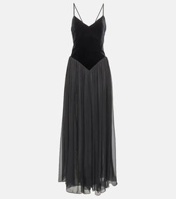 Chloé Velvet and silk maxi dress | LYBSTORE