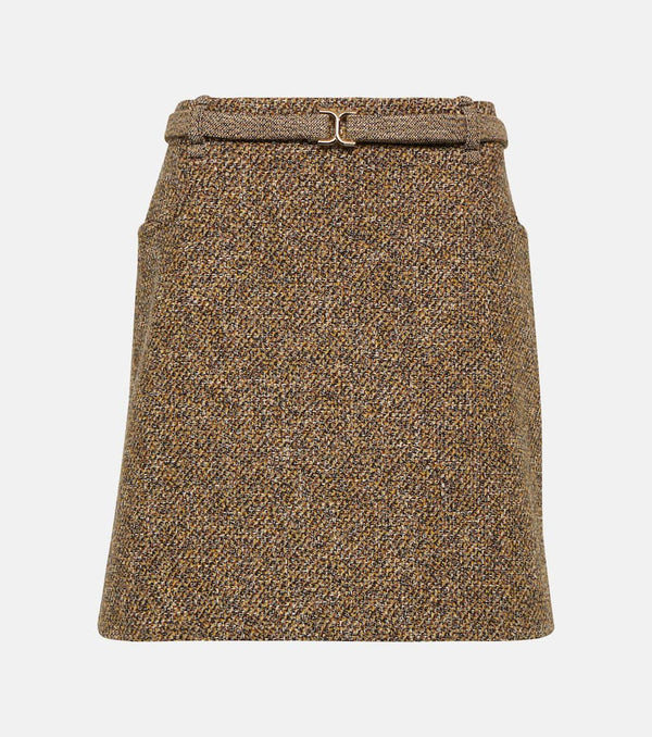 Chloé Wool and cotton-blend tweed miniskirt | LYBSTORE