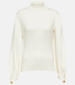 Chloé Wool-blend turtleneck sweater | LYBSTORE