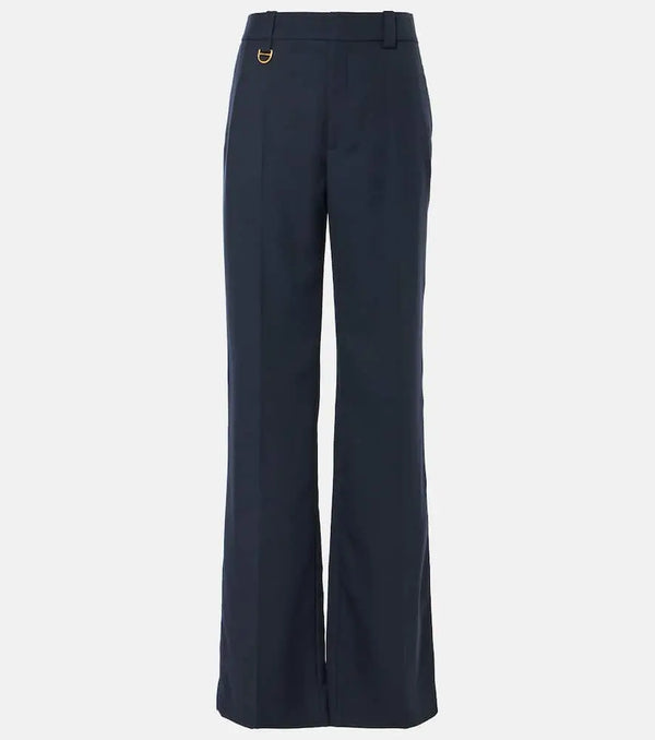 Chloé Wool grain de poudre straight pants | LYBSTORE