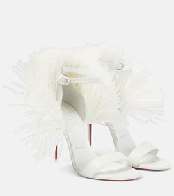 Christian Louboutin Bridal Loubigirl 100 raffia-trimmed leather sandals