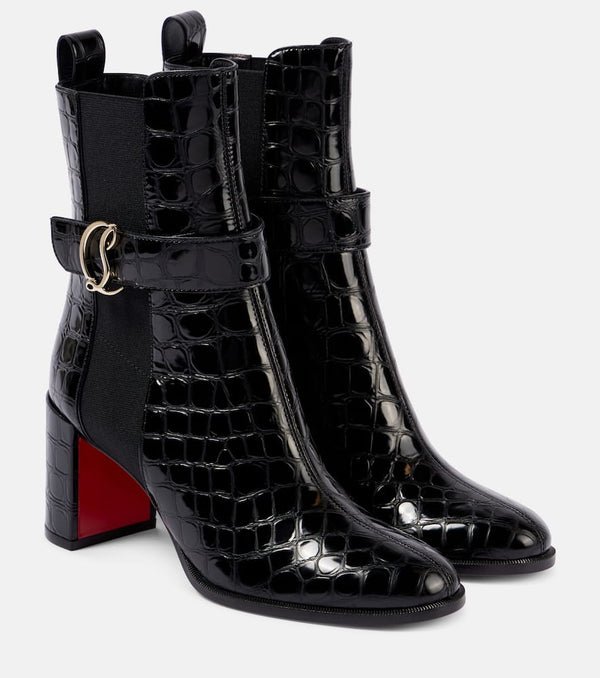 Christian Louboutin CL croc-effect leather ankle boots | LYBSTORE