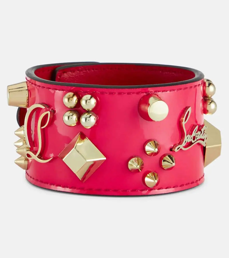 Christian Louboutin Carasky embellished patent leather bracelet | LYBSTORE