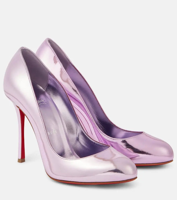 Christian Louboutin Dolly 100 metallic leather pumps | LYBSTORE